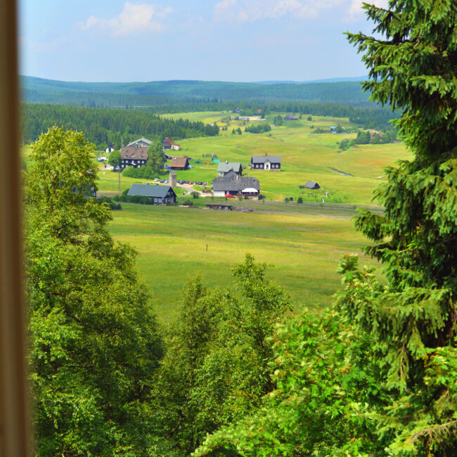 A marveleous view at green Jizera mountains in summer season